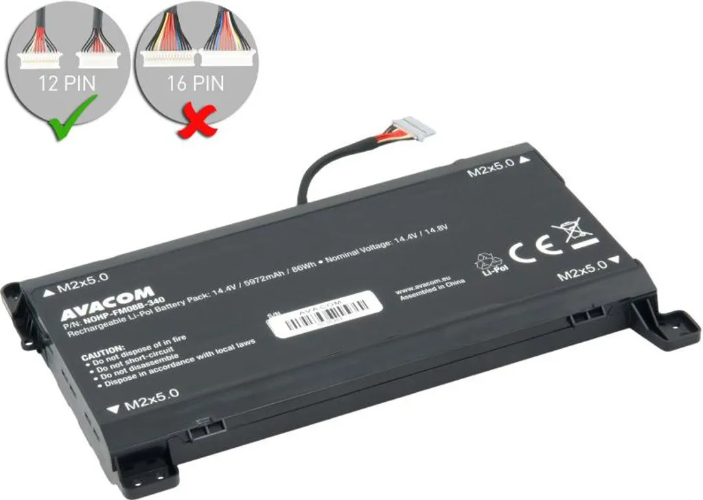 Batterie de Remplacement pour PC Gamer HP Omen 17 TPN-Q195 5972mAh