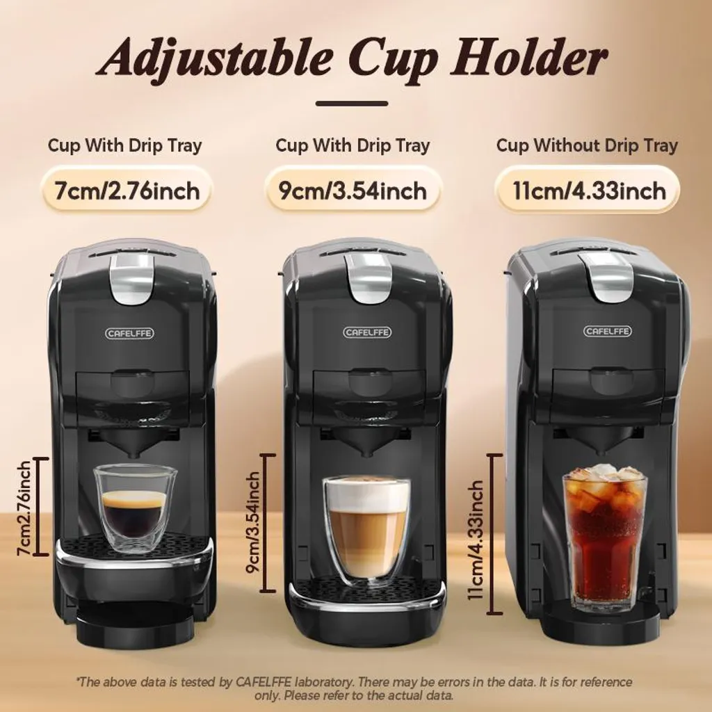 Cafetière à capsules compacte 19 bars pour petit-déjeuner 2 tasses EU