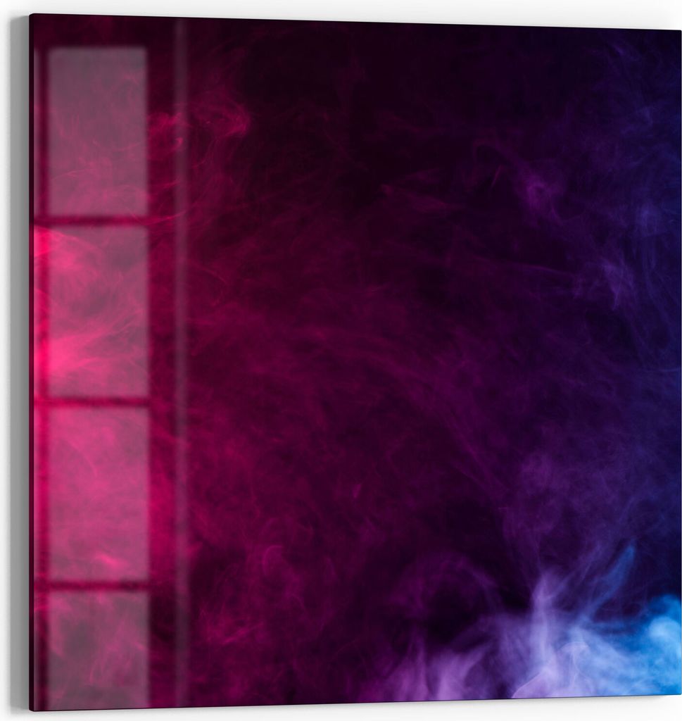 DEQORI Glasbild Acryl 50x50 cm 'Bunter Farbdunst' Wandbild Bild modern Deko