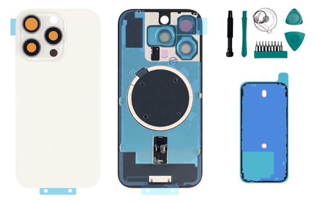 iPhone 16 Pro Backcover Titan Weiß - Set Produktbild 
