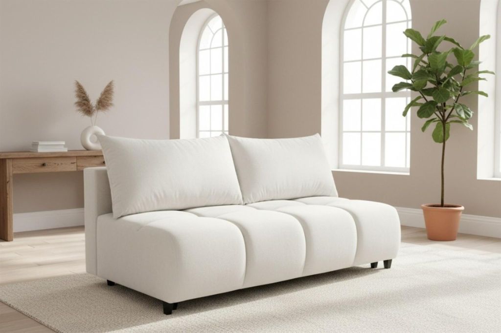 Sofa 3-Sitzer mit Schlaffunktion XENIO in Stoff Soft Weiß
