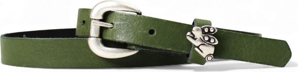 FRONHOFER süßer Kindergürtel mit silberner Häschen Niete, plastikfrei, 2 cm schmal