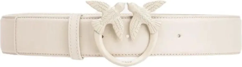 Ceinture en Cuir de Luxe Pinko Love Berry pour Femme Boucle Dorée Chic