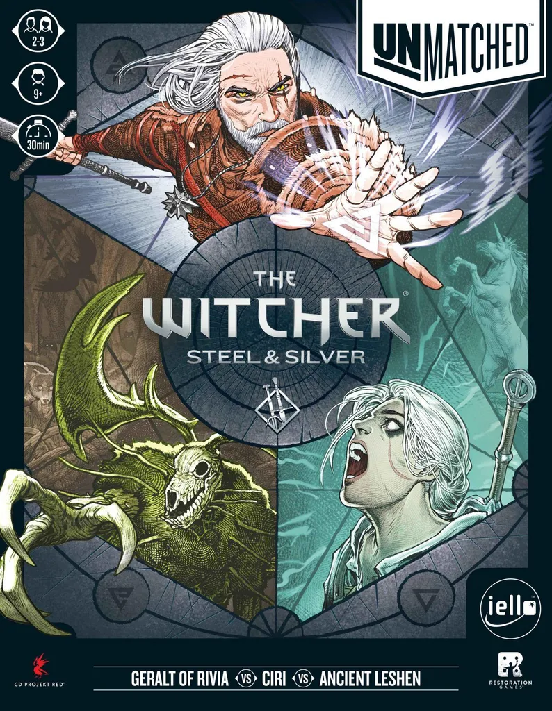 Jeu Inégalé The Witcher Acier et Argent Geralt Ciri et Leshen