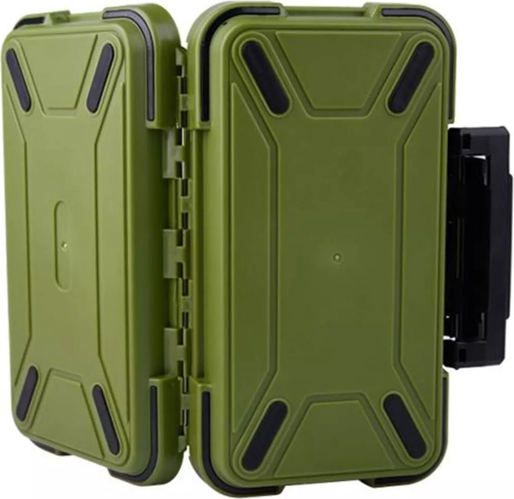 Doppelseitige Angelgerät Box 12 Fächer Angelköder Haken Aufbewahrungsbox Angelzubehör Aufbewahrungskoffer Hobbybox Grün L