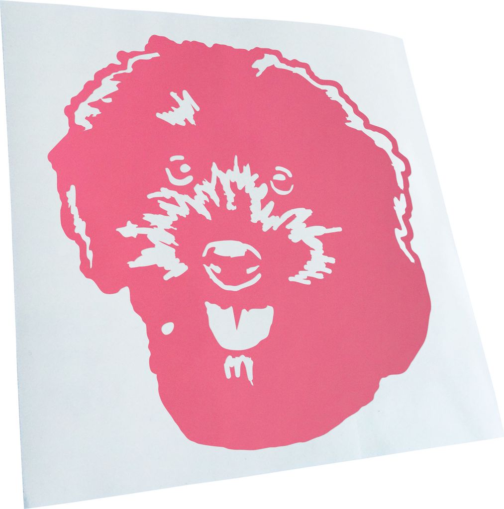 Kiwistar - Autoaufkleber - Schnoodle Hund - Hellrosa - 60x55cm - Aufkleber für Auto, Laptop, Fahrrad, LKW, Motorrad mehrfarbig JDM Decal Racing