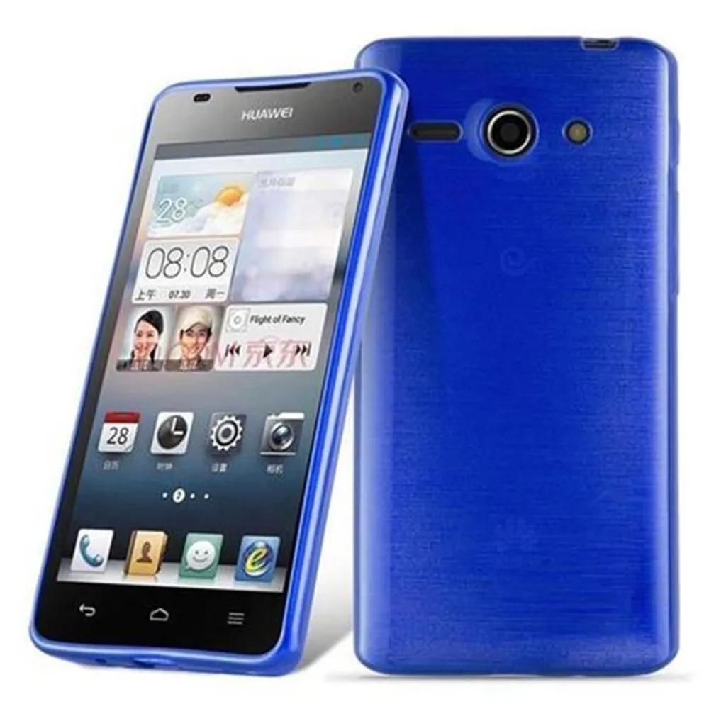 Cadorabo Custodia per Huawei ASCEND G510 / G520 / G525 Copertura protettiva in silicone TPU blu Custodia Cover