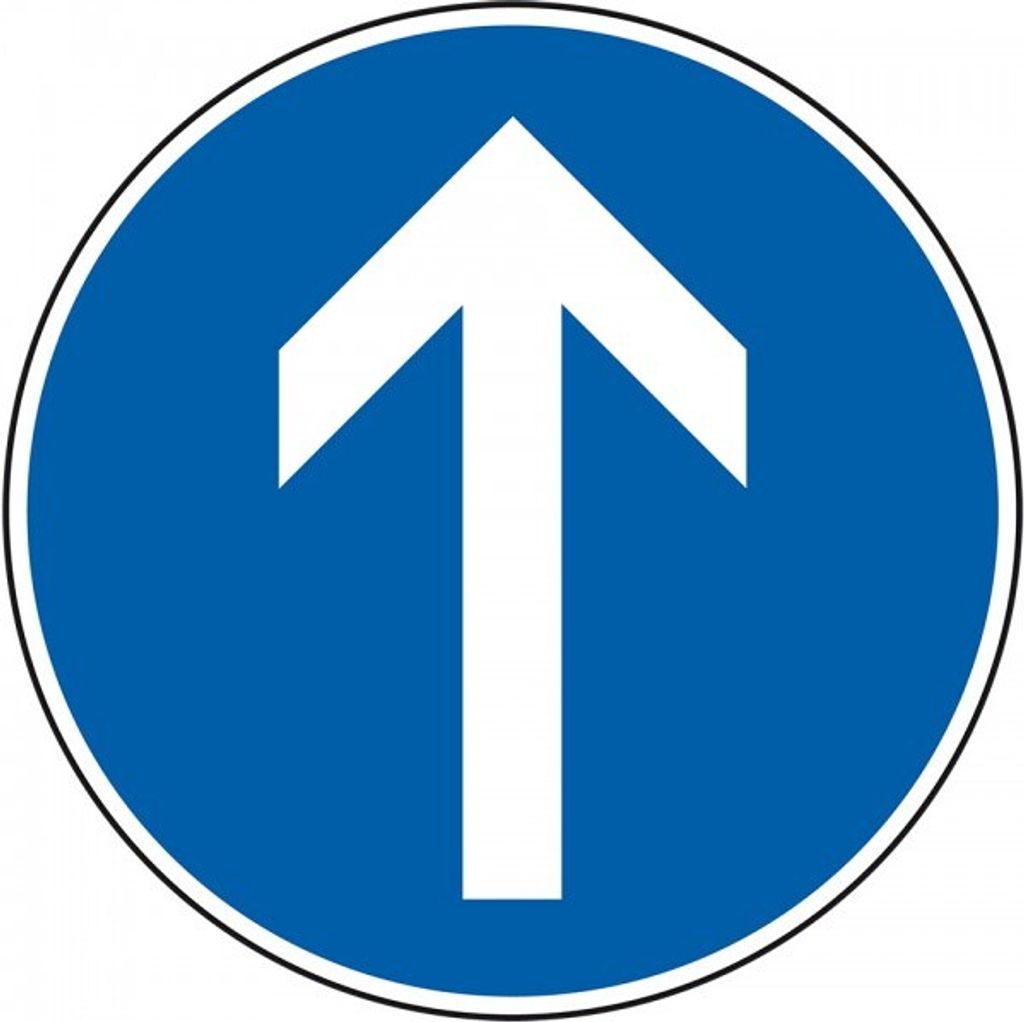 Schild I Verkehrszeichen Fahrtrichtung geradeaus, Nr.209-30, Aluminium RA2, r...
