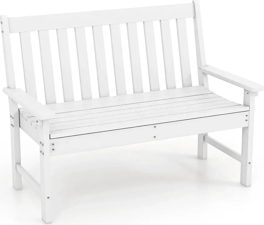 Banc public extérieur blanc résistant aux intempéries - Modèle Park