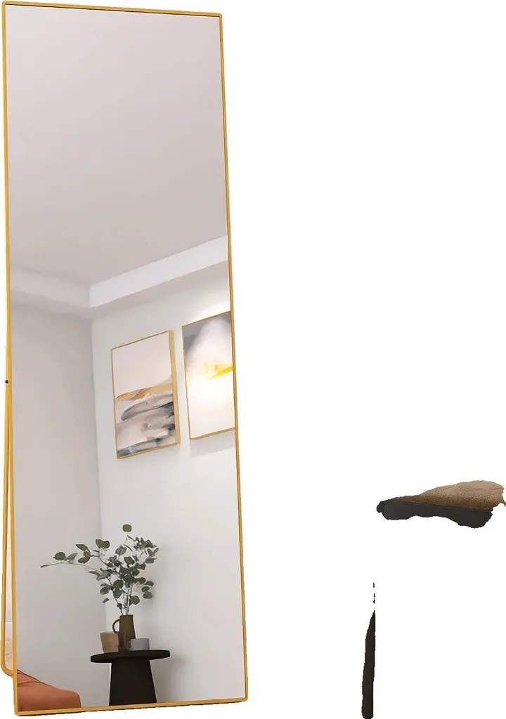 Miroir de chambre pleine longueur 162x53 cm, idéal pour petit dressing