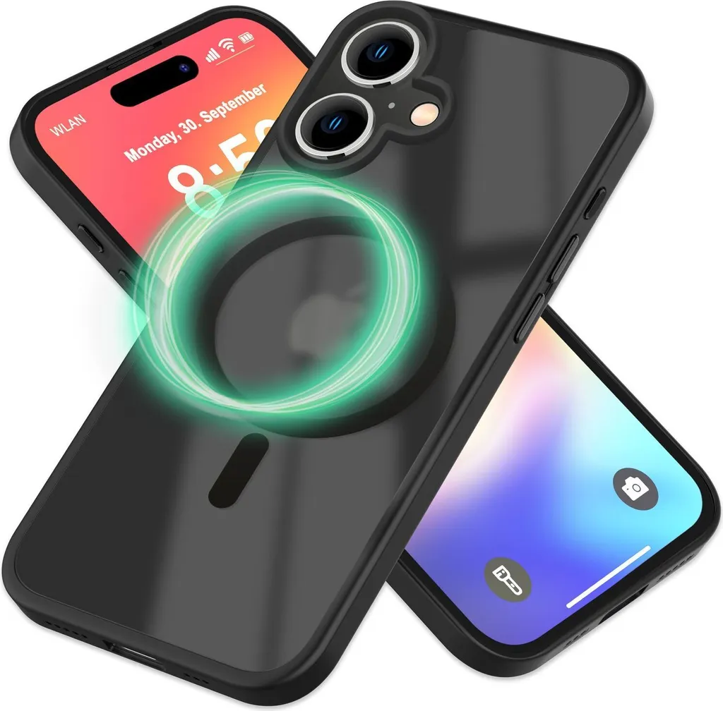 NALIA Custodia Magnetica Robusta per iPhone 16 Pro - Anello Supporto 360° & Compatibile MagSafe - STORMGUARD (Cover Outdoor) - Marchio Tedesco, Colore:Grigio Titanio