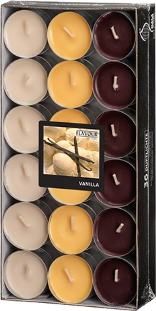 Flavour by GALA 36 "Flavour by GALA" Duftlichte Ø 38 mm · 17 mm creme - Vanilla "Ton in Ton" | Papptray (36 Stück)