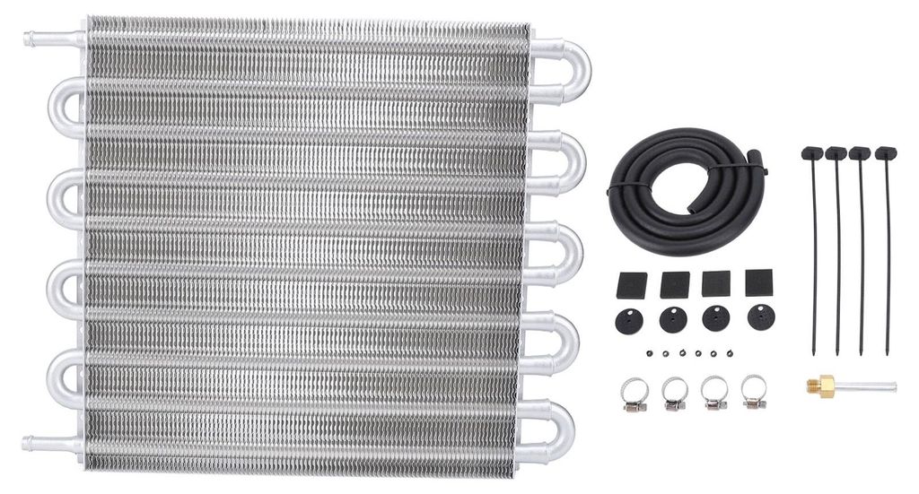 Getriebeölkühler, 10-reihiger 395-mm-Aluminium-Motorsatz mit verbesserter Kraftstoffeffizienz für 5/16-Zoll-Reihe, Silber