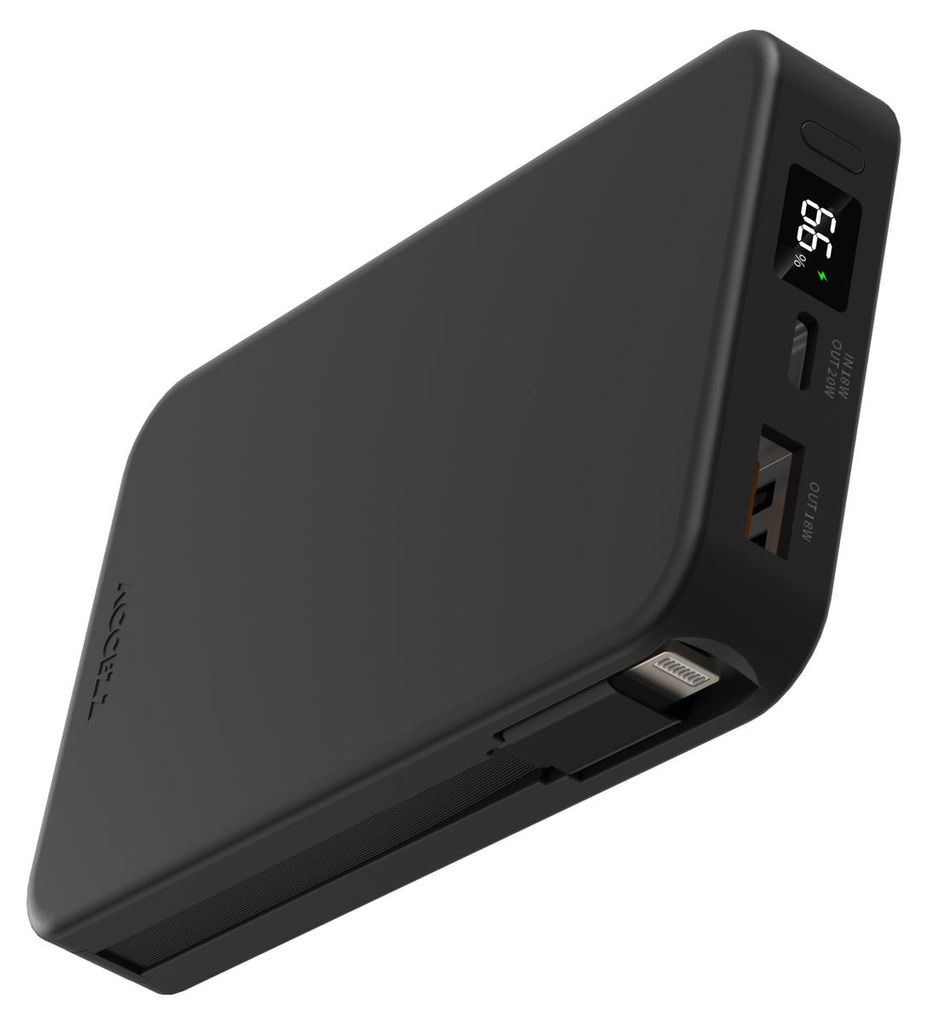 Accezz Powerbank 10.000 mAh mit integrierten Kabeln – Produktbild 