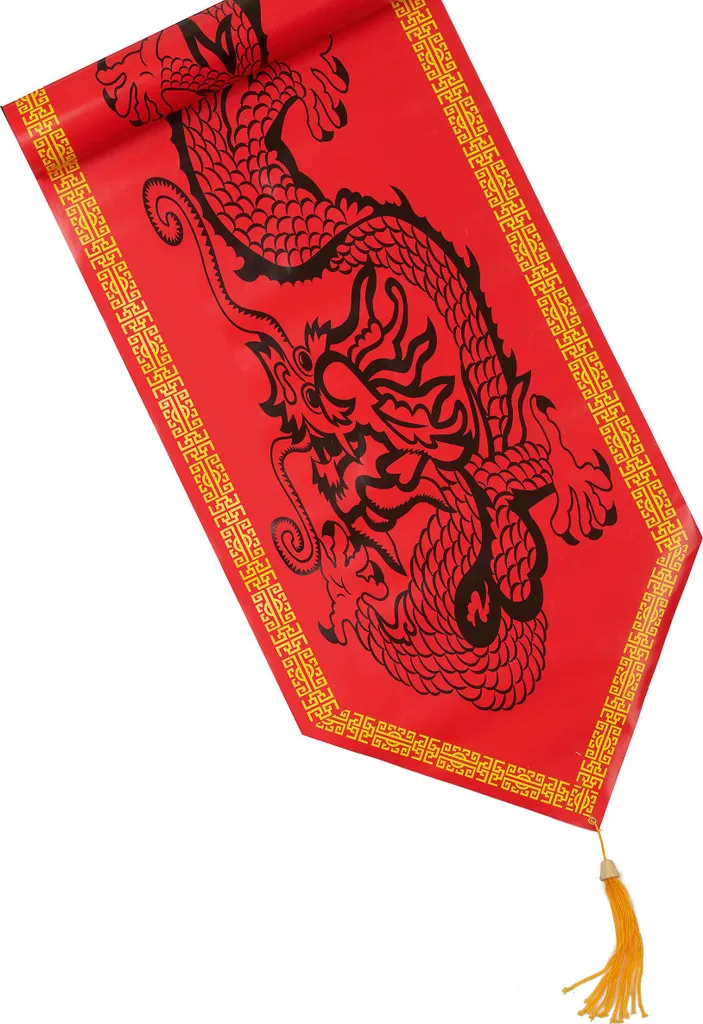 Runner da Tavolo Drago Rosso-Nero: Eleganza Orientale per la Tua Casa