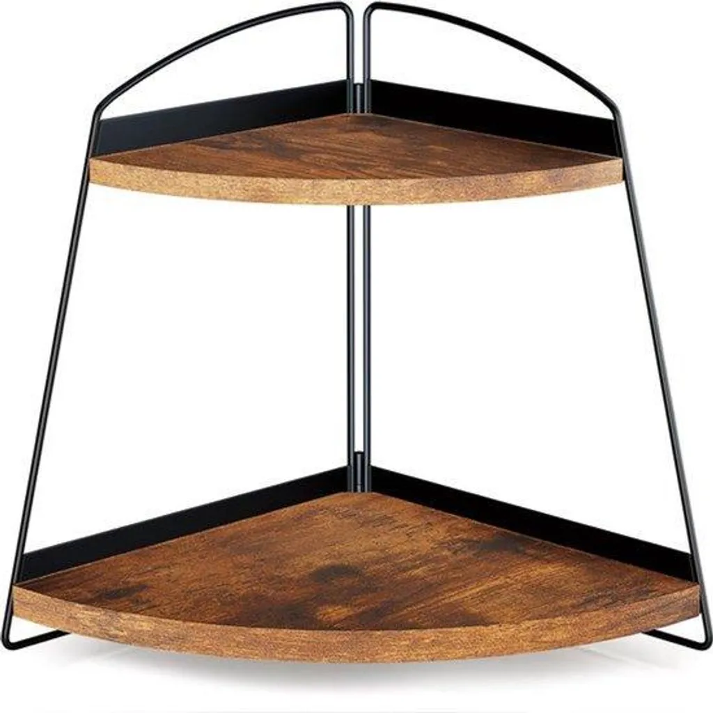 Étagère de rangement marron anti-désordre, 2 niveaux pour tout ranger