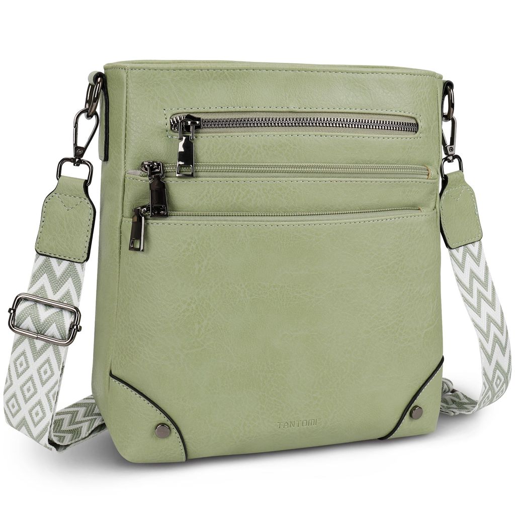 Umhängetasche Damen Mittelgroß Schultertasche Mehrere Taschen Crossbody Bag Mit Verstellbarem Gurt für Schule Arbeit Reisen