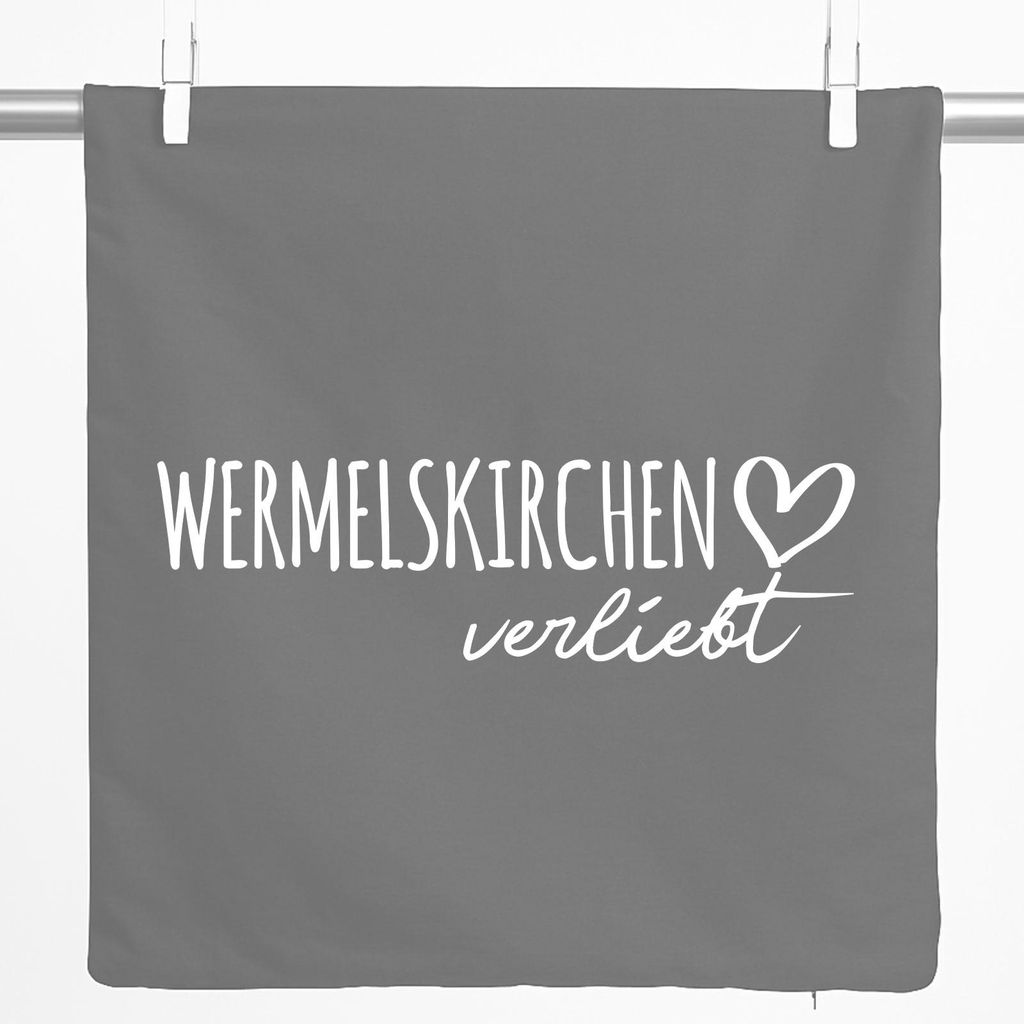 Huuraa Kissenbezug Wermelskirchen verliebt 40x40cm Steel Grey Baumwolle Dekokissenbezug Geschenkidee