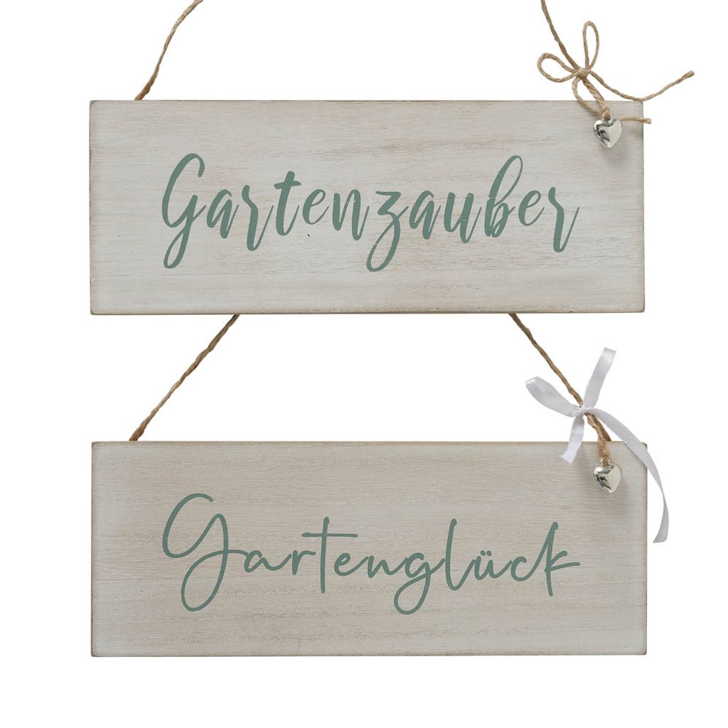 2tlg. Hängeschild GARTENGLÜCK weiß grün Kaufland.de