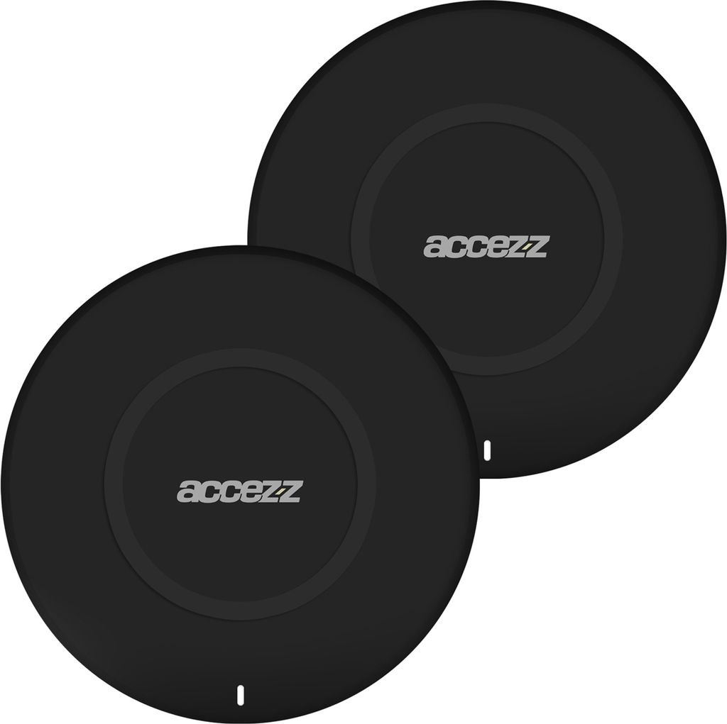 Accezz 2 Pack Qi Soft Touch Wireless Charger - Kabelloses Ladegerät - 10 Watt - Schwarz