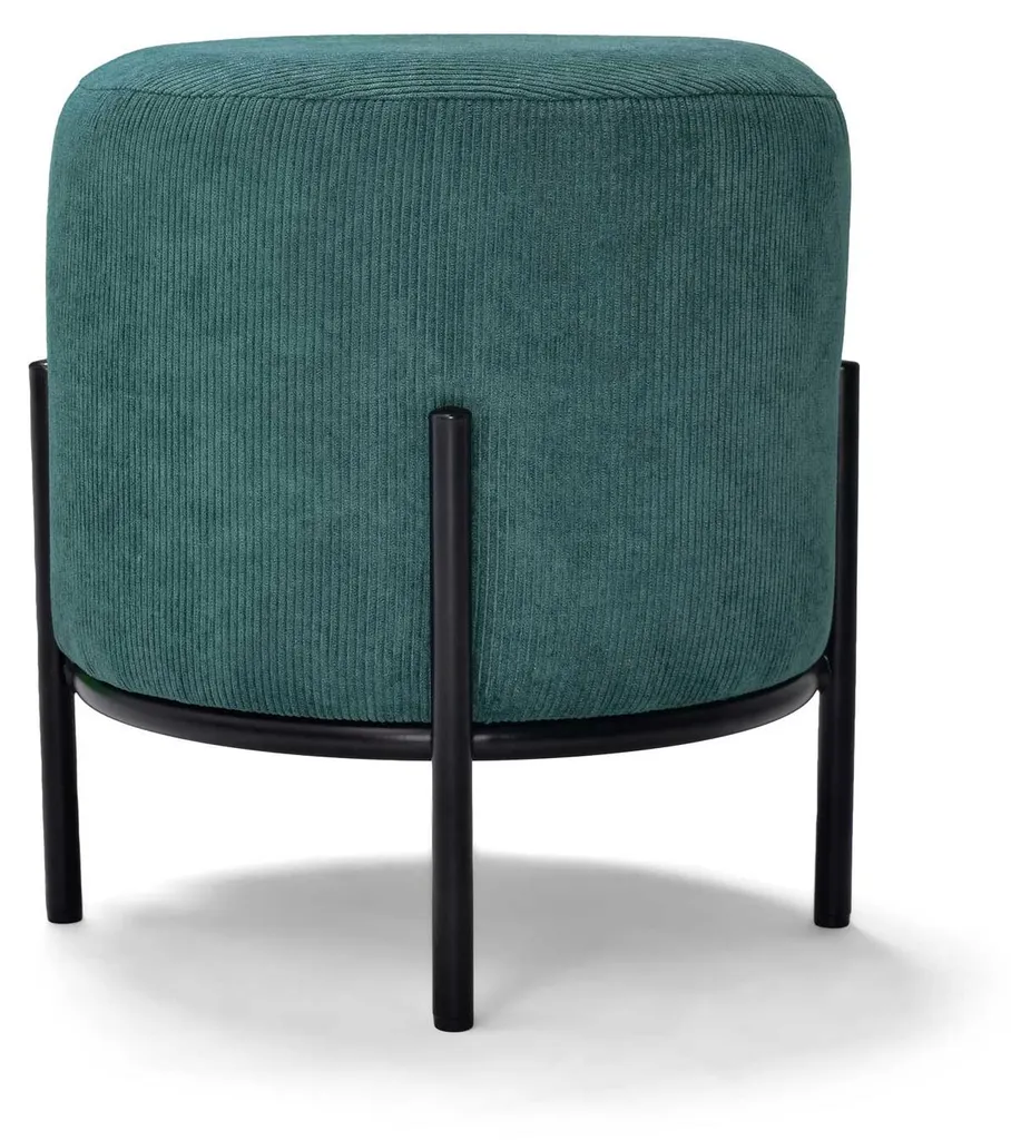 Petit pouf rond velours côtelé BONN VELVET - Texture douce et cosy