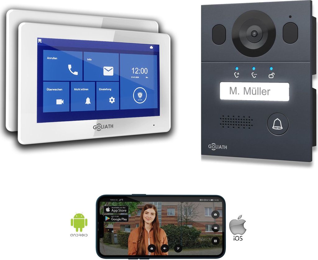 Interphone-portier GOLIATH Basic 2 fils BUS | FullHD | App Image du produit 
