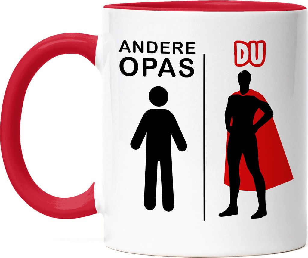 Andere Opas Du Tasse Rot Superheld Mein Held Dankeschön Geschenkidee Lustig Humor