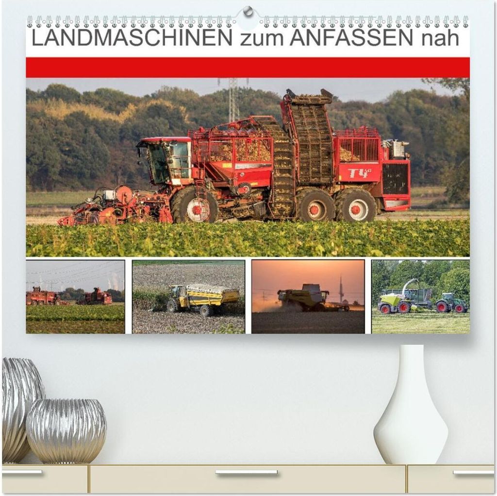 Landmaschinen zum Anfassen nah (hochwertiger Premium Wandkalender 2026 DIN A2 quer), Kunstdruck in Hochglanz