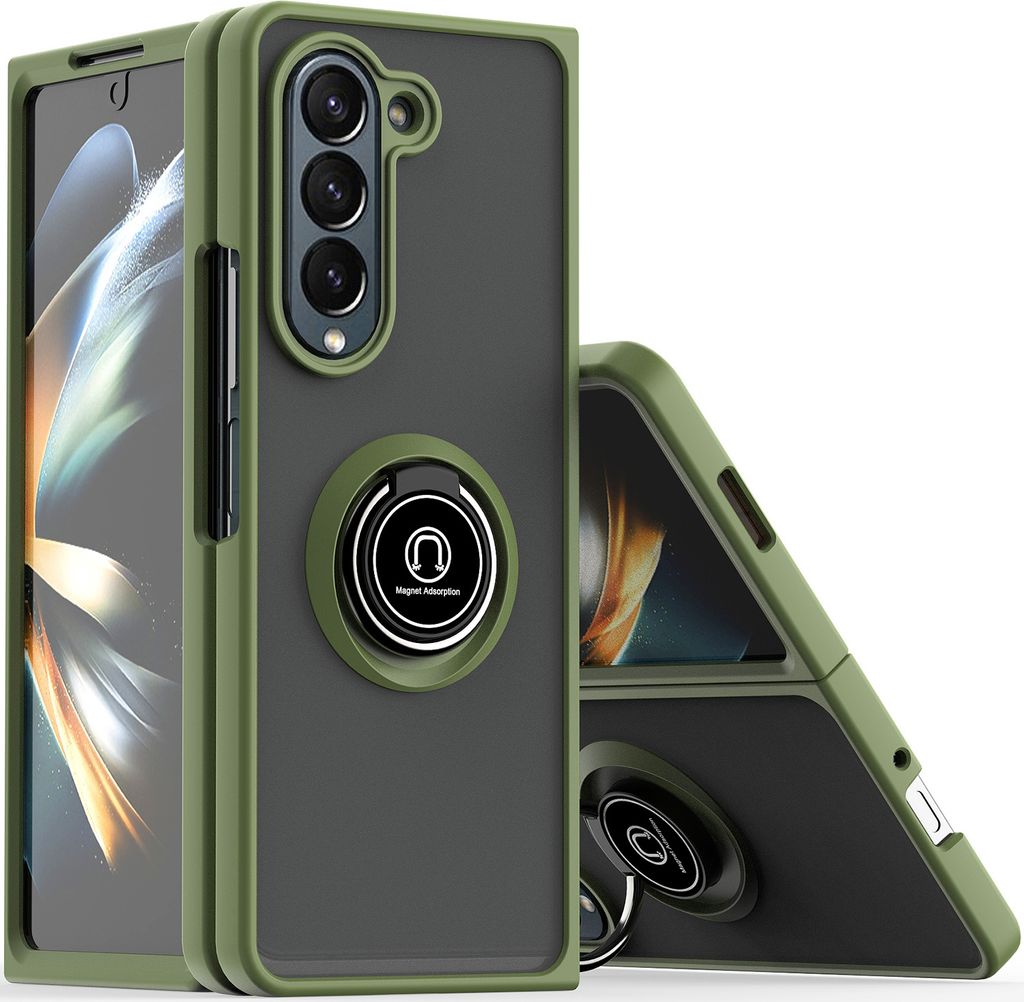 Hülle für Samsung Galaxy Z Fold 5 Ring Halter Ständer Matte Produktbild 
