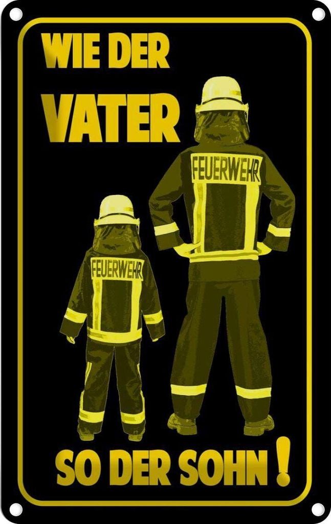 vianmo Blechschild 30x20 cm Feuerwehr wie Vater so der Sohn Beruf Arbeit