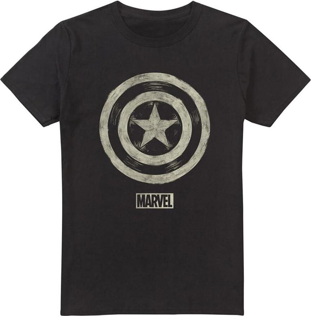 Captain America - "Ballpoint" T-Shirt für Herren TV5038 (3XL) (Schwarz)