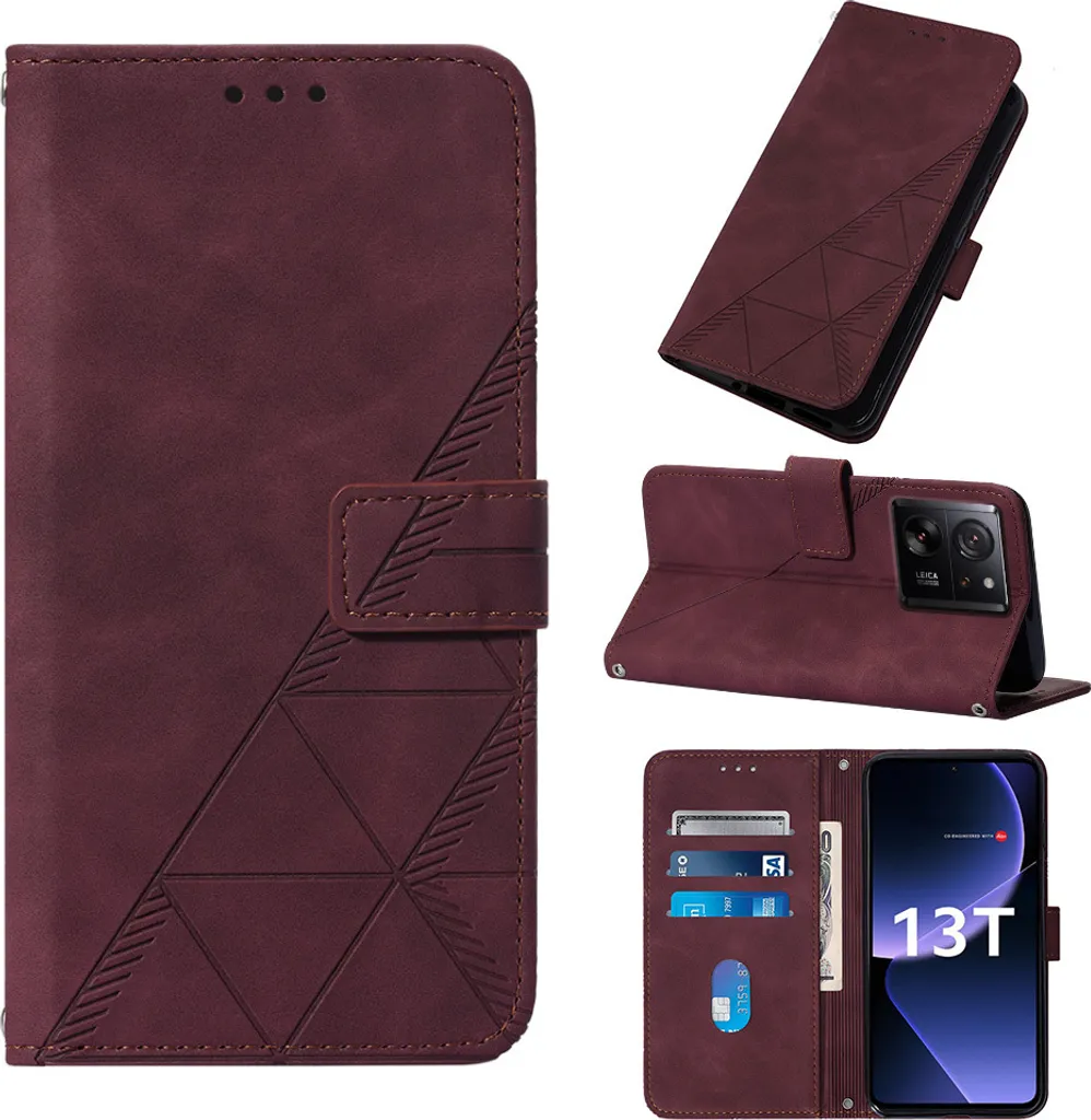 Cover Portafoglio Xiaomi 13T / 13T Pro / Redmi K60 Ultra Pelle Rossa