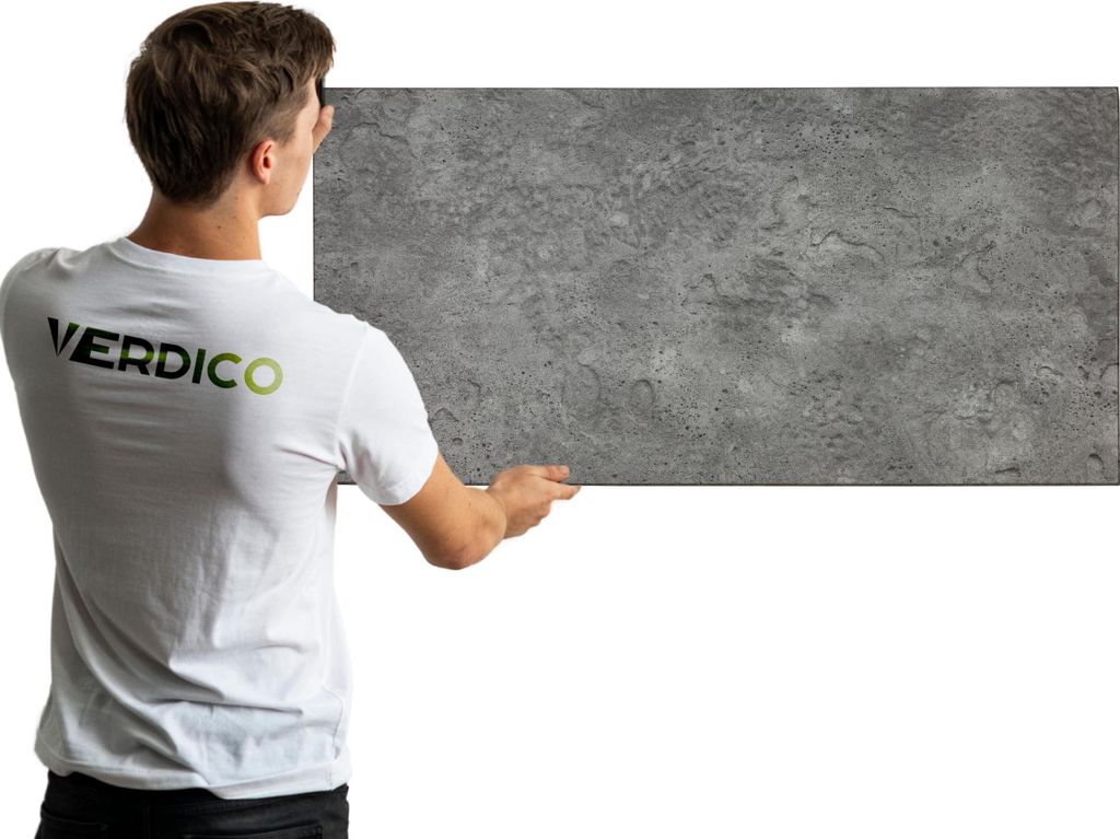 Verdico | 3D Wandpaneele Polystyrol - Grau - 100x50 Cm - Betonoptik - Deckenpaneele - 0,5 m2