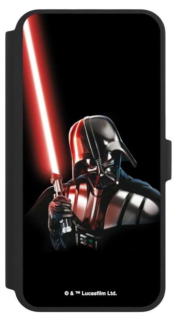 NIVOCASE Klapphülle für Apple iPhone 16 Pro Max Handyhülle aus Kunst Leder NIVOflip schwarz Darth Vader Fanartikel Star Wars