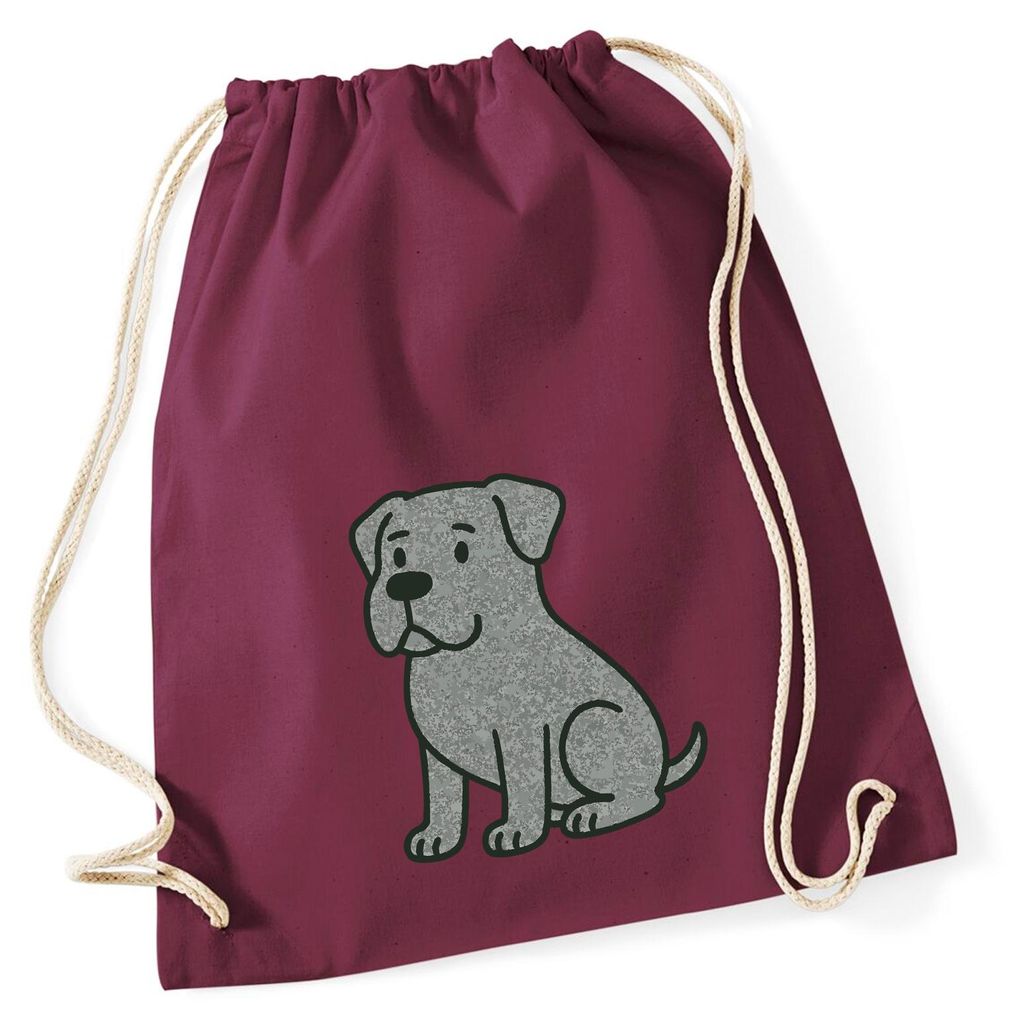 Huuraa Turnbeutel Cane Corso Comic Corsi 12 Liter Burgundy Baumwolle Rucksack Geschenkidee