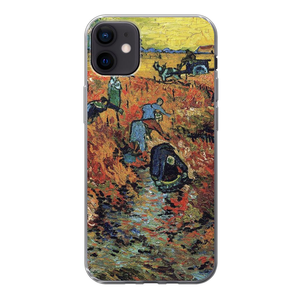 MuchoWow Handyhülle Schutzhülle Hülle für iPhone 12 mini Der rote Weinberg - Vincent van Gogh Silikon Softcase Handy Hülle - Bild