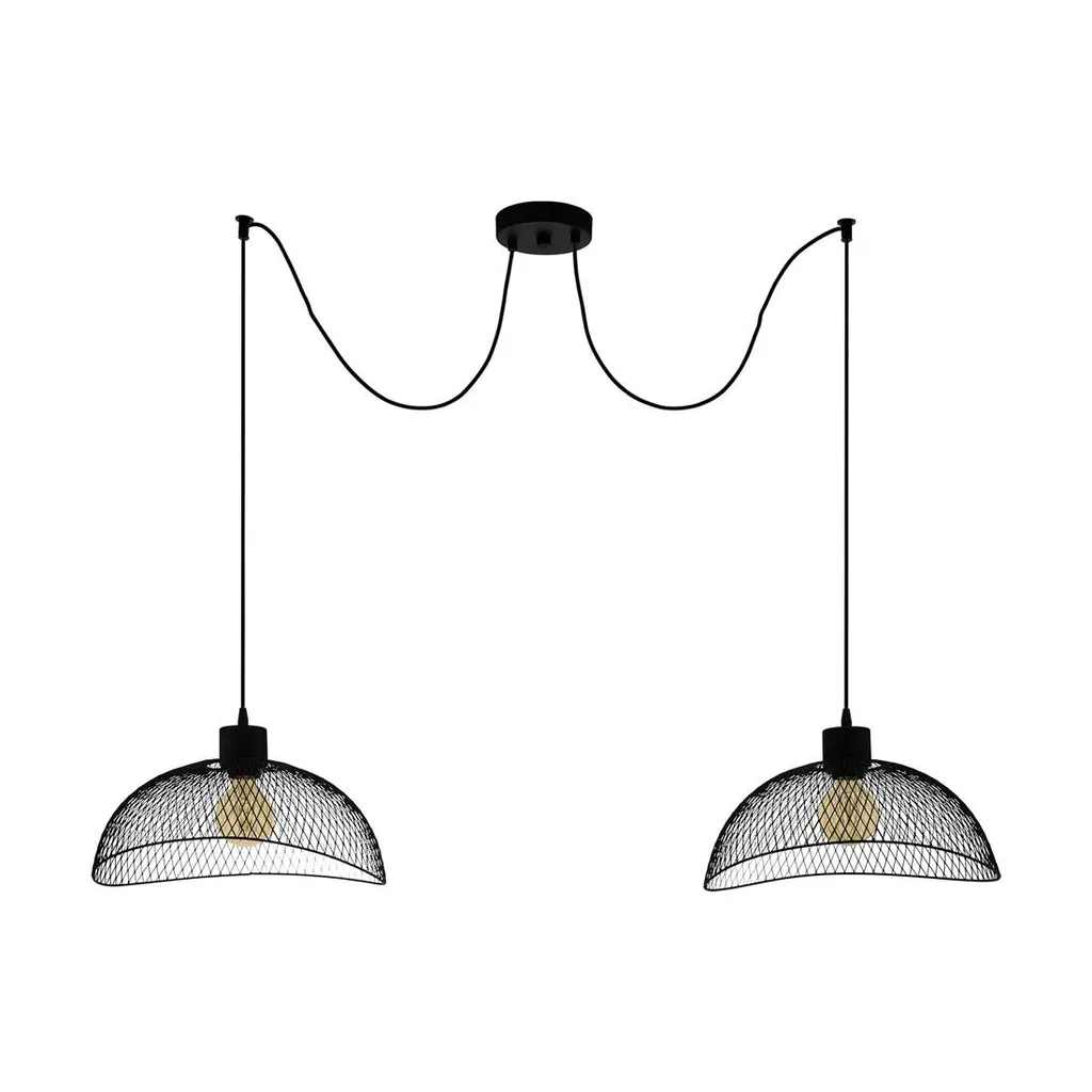 Lustre suspension POMPEYA EGLO 43306 en métal noir pour salon et bureau