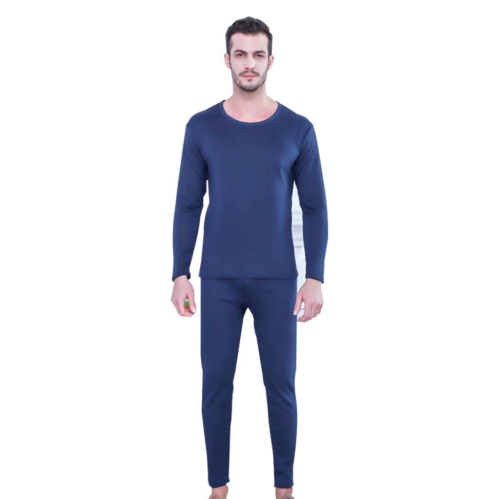 Thermounterwäsche-Set für Herren und Damen, weicher Rundhalsausschnitt und Thermounterwäsche aus Samt für den Herbst, warme Basisschicht für d...