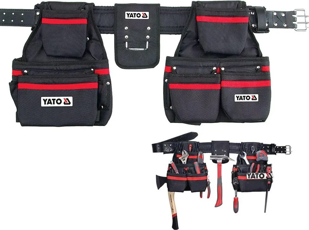Ceinture porte-outils 4 pièces réglable 80-120 cm en nylon robuste