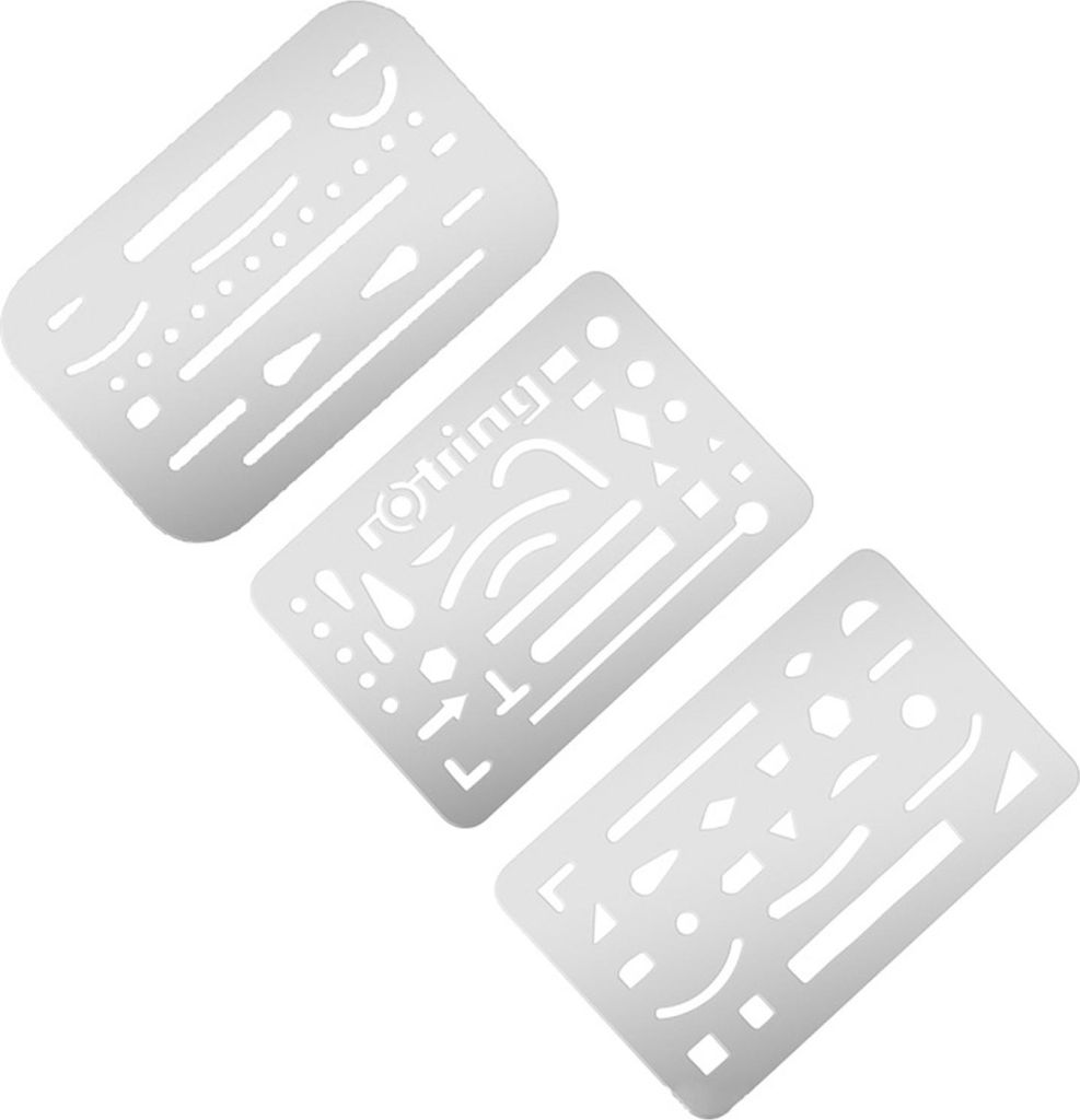 3 Stück Edelstahl Schablonen Metall Brandmalerei, Zeichenschablonen Werkzeuge für Mechanische Zeichnungen, Radiergummi Schutzwerkzeug für Mechan...