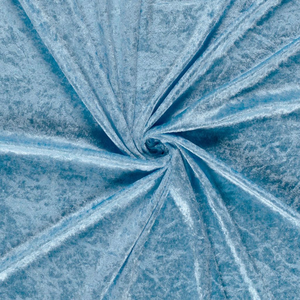 Samtstoff 0,5m Schritte - Meterware 147 cm breit – Velvet Stoff viele Farben | Dekostoff, Polsterstoff & Nähstoff 002 Babyblau