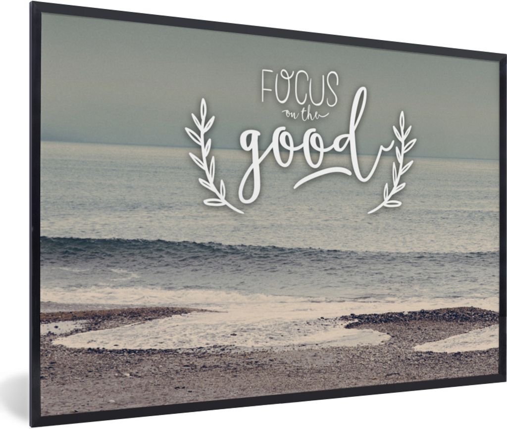 MuchoWow Gerahmtes Poster Konzentriere dich auf das Gute" - Sprichwörter - Zitate 60x40 cm - Poster mit Schwarzem Bilderrahmen Wandposter Rahmen...