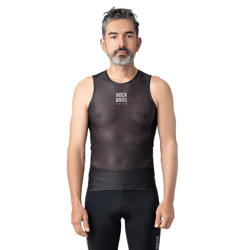 ROCKBROS Road to Sky Fahrradtrikot Atmungsaktiv Ärmellos Fahrrad Trikot Schnelltrocknend Radtrikot MTB Rennrad Herren Damen Schwarz S