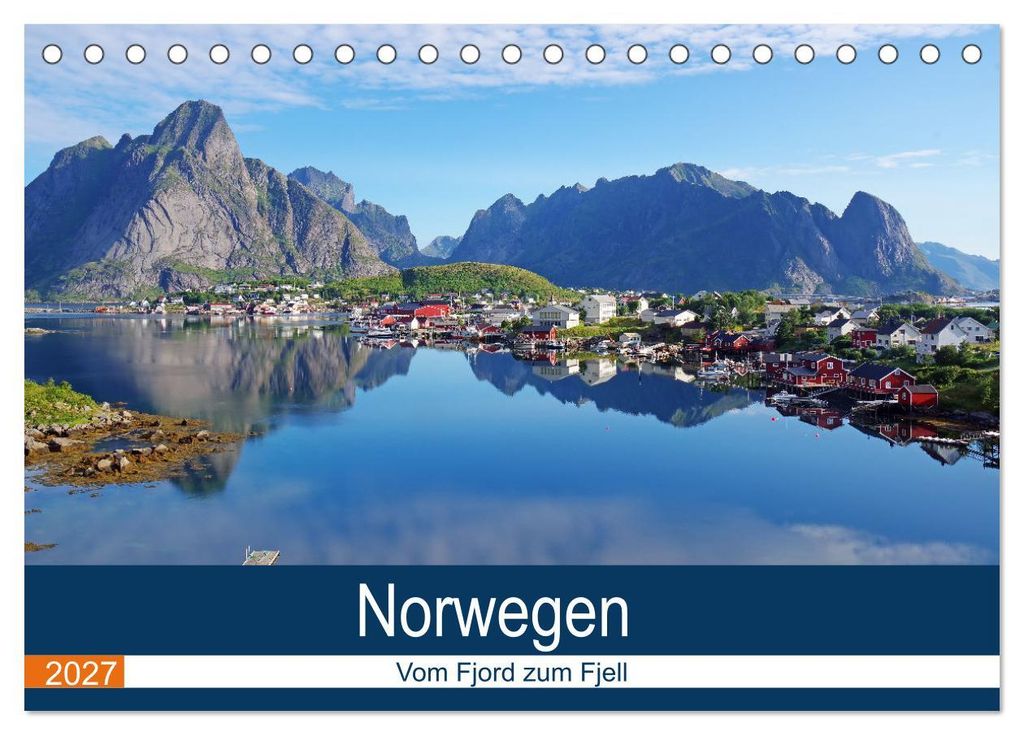 Norwegen 2027 - vom Fjord zum Fjell (Tischkalender 2027 DIN A5 quer), CALVENDO Monatskalender