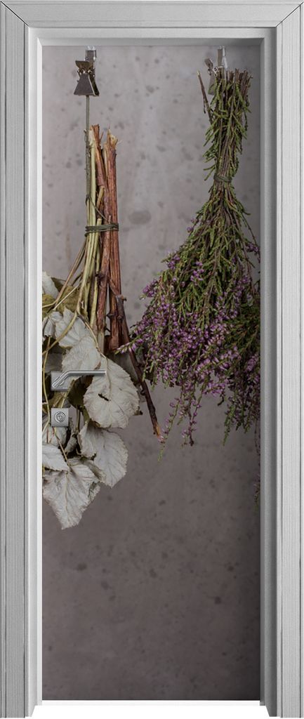 Tür Selbstklebende 70x210 cm Türfolie Türtapete Klebefolie - Hängende Kräuter Herbs