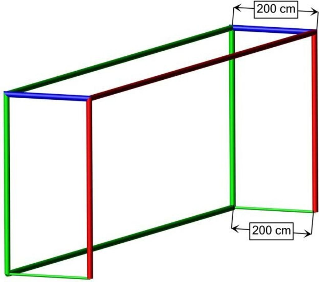 Huck Fussballtornetz-Paar aus PP 4 mm 200 x 200 cm blau weiß