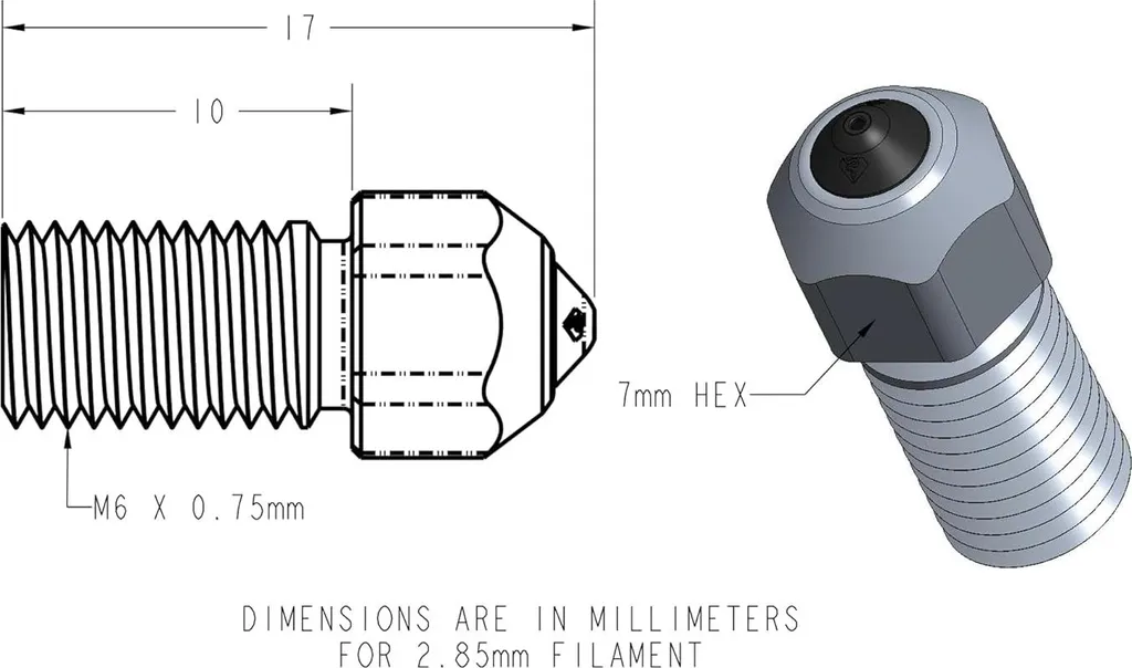 Buse DiamondBack Ultimaker S-line 0.4 mm pointe diamant inusable