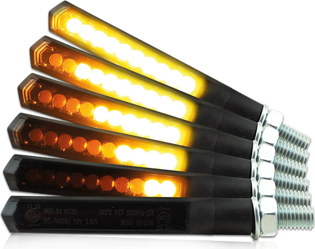 Clignotant LED LINE SEQ ABS noir fumé universel pour moto sport