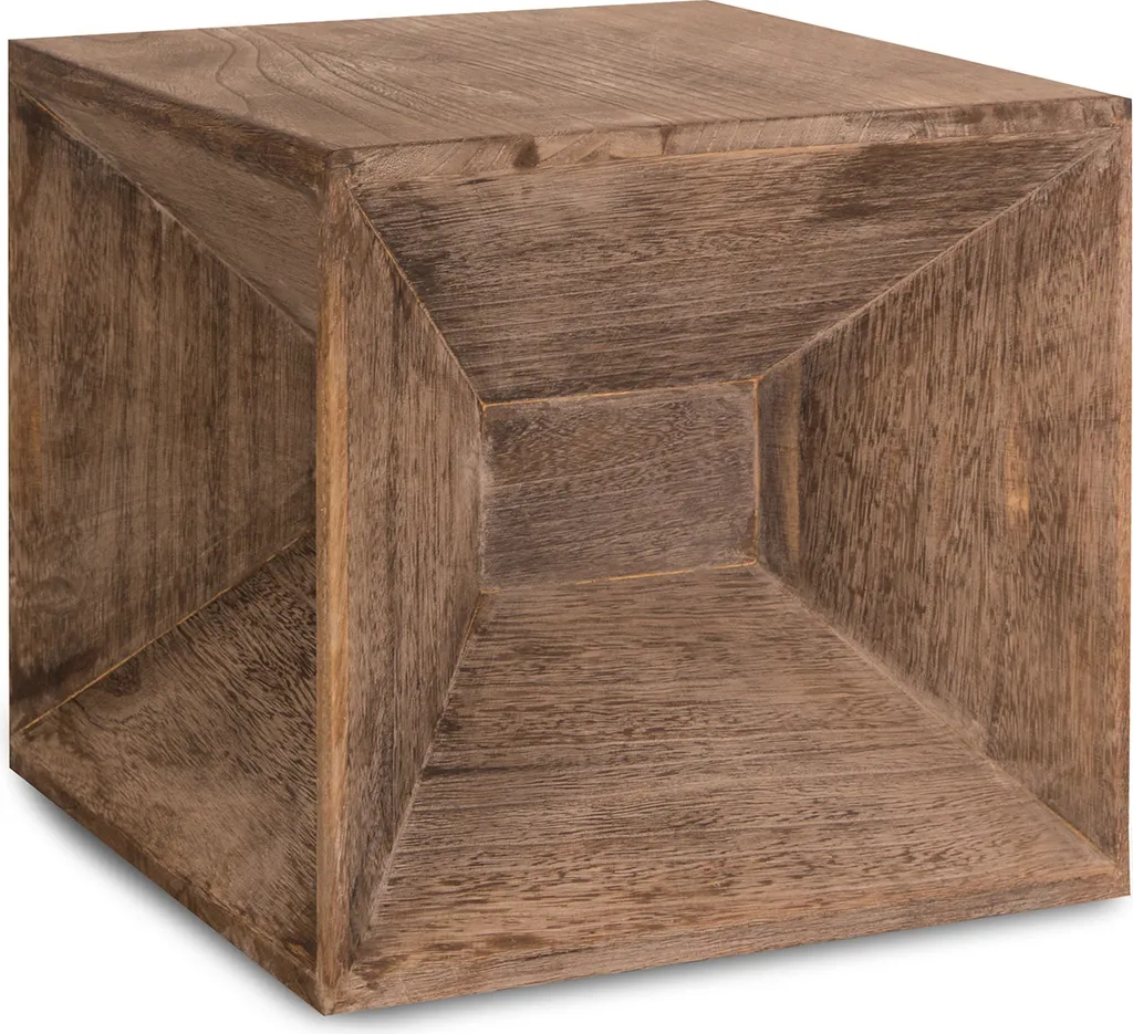 Petite table de chevet cube en bois marron pour chambre adulte