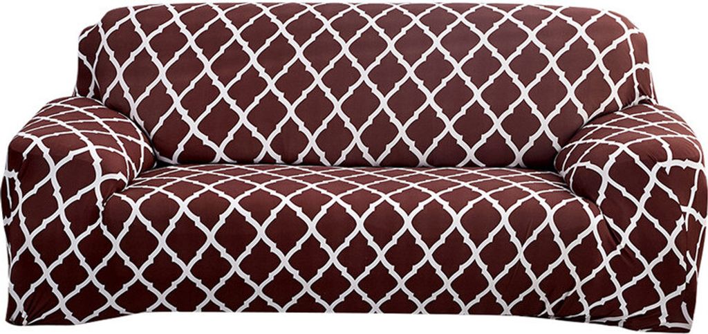 Stretch Sofa Schonbezug Hochelastische Polyester Sofabezüge Stilvoller moderner Möbelschutz (3-Sitzer / Sofa, Dunkelbraun)